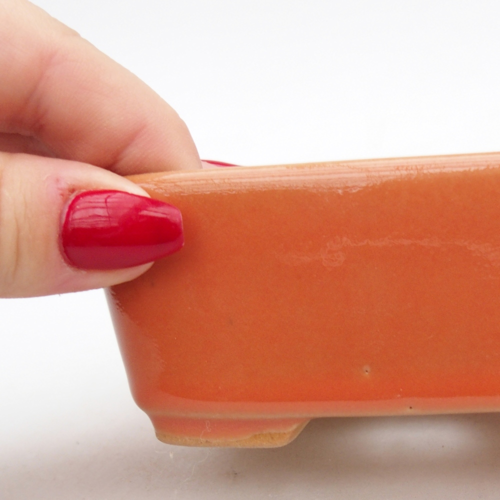 Ceramiczna miska do bonsai 10,5 x 8,5 x 4 cm, pomarańczowa