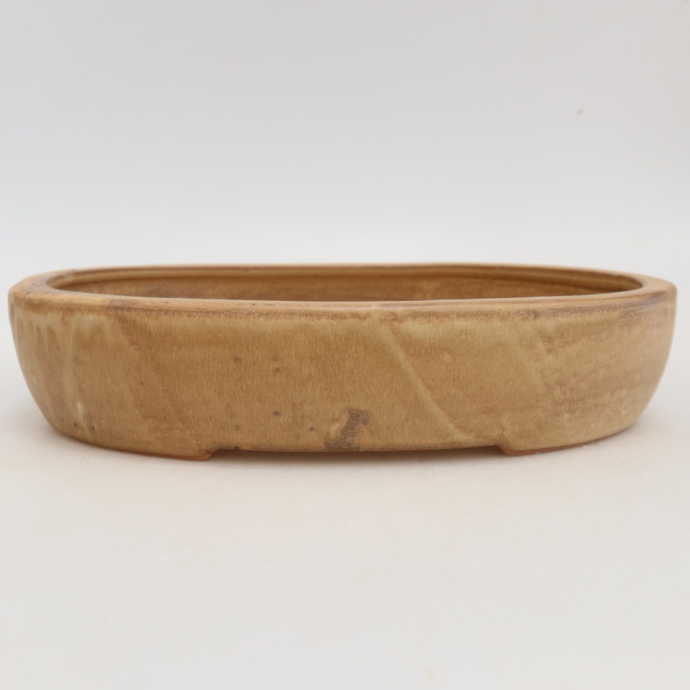 Ceramiczna miska bonsai 27 x 21 x 5,5 cm, kolor beżowy