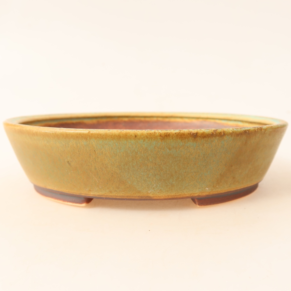 Ceramiczna miska do bonsai 18,5 x 16,5 x 4,5 cm, zielona