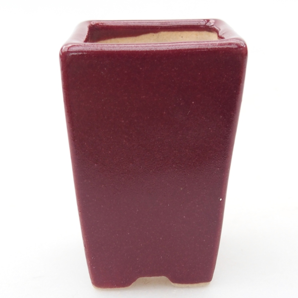 Mini miska do bonsai 3,5 x 3,5 x 5 cm, kolor bordowy