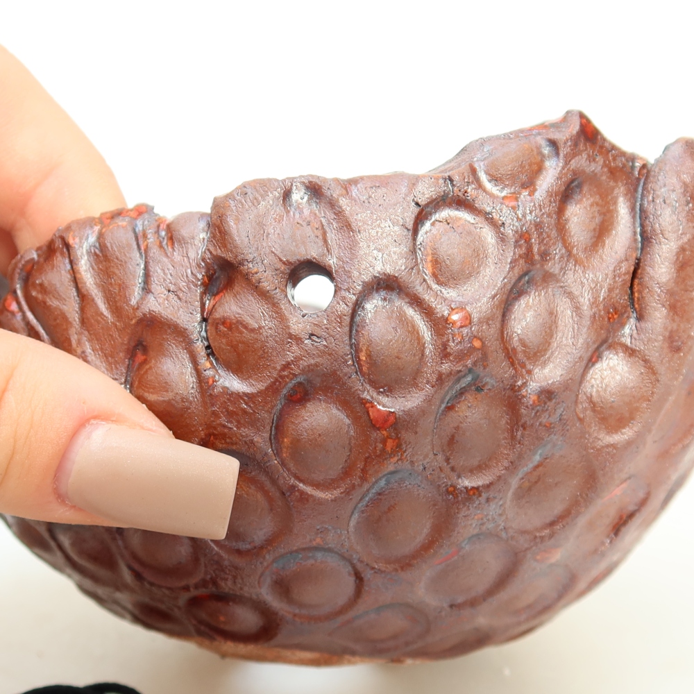 Ceramiczna skorupa do kokedamy 13 x 12 x 7,5 cm, kolor brązowy