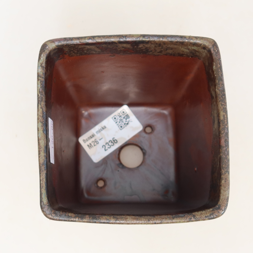 Ceramiczna miska do bonsai 9 x 9 x 11,5 cm, kolor brązowy