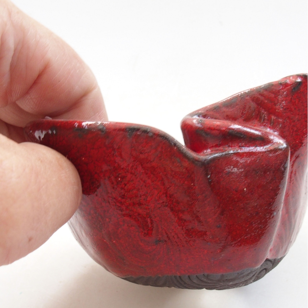 Muszla ceramiczna 9 x 8 x 6 cm, kolor czerwony
