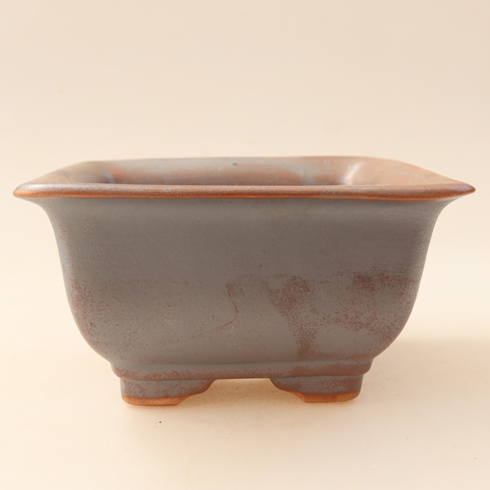 Ceramiczna miseczka do bonsai 9,5 x 9,5 x 5,5 cm, kolor metaliczny