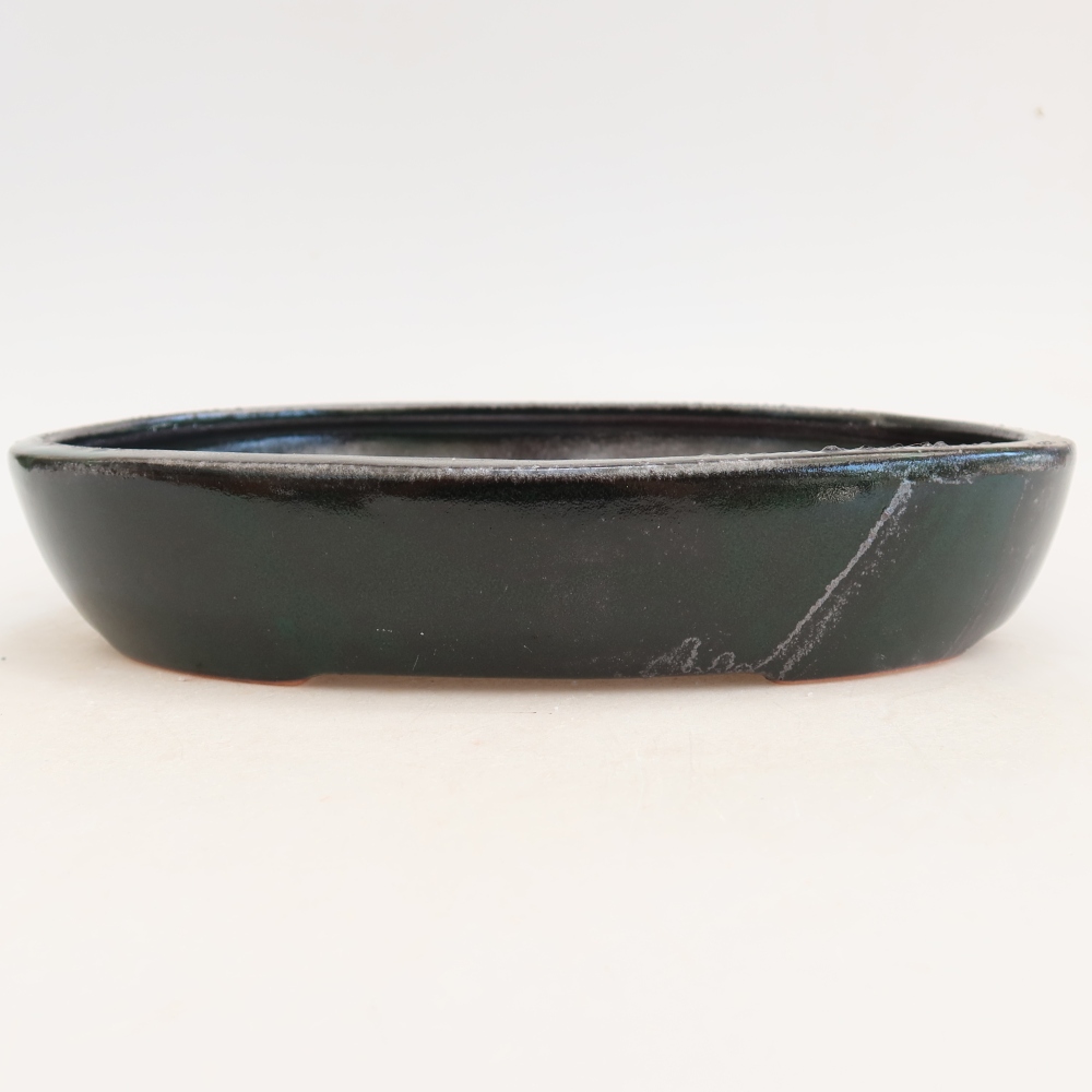 Ceramiczna miska do bonsai 22 x 17 x 4 cm, kolor zielony