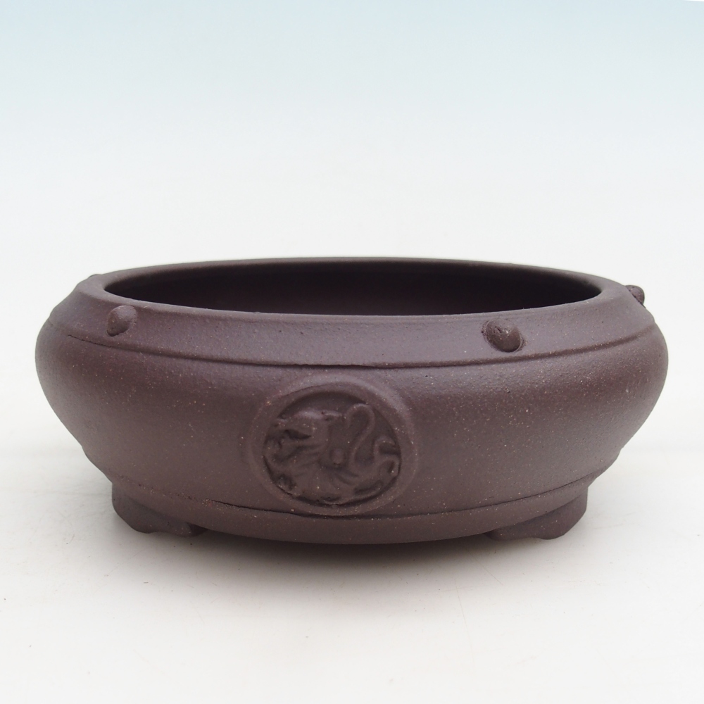 Ceramiczna miska do bonsai 15,5 x 15,5 x 5 cm, brązowa