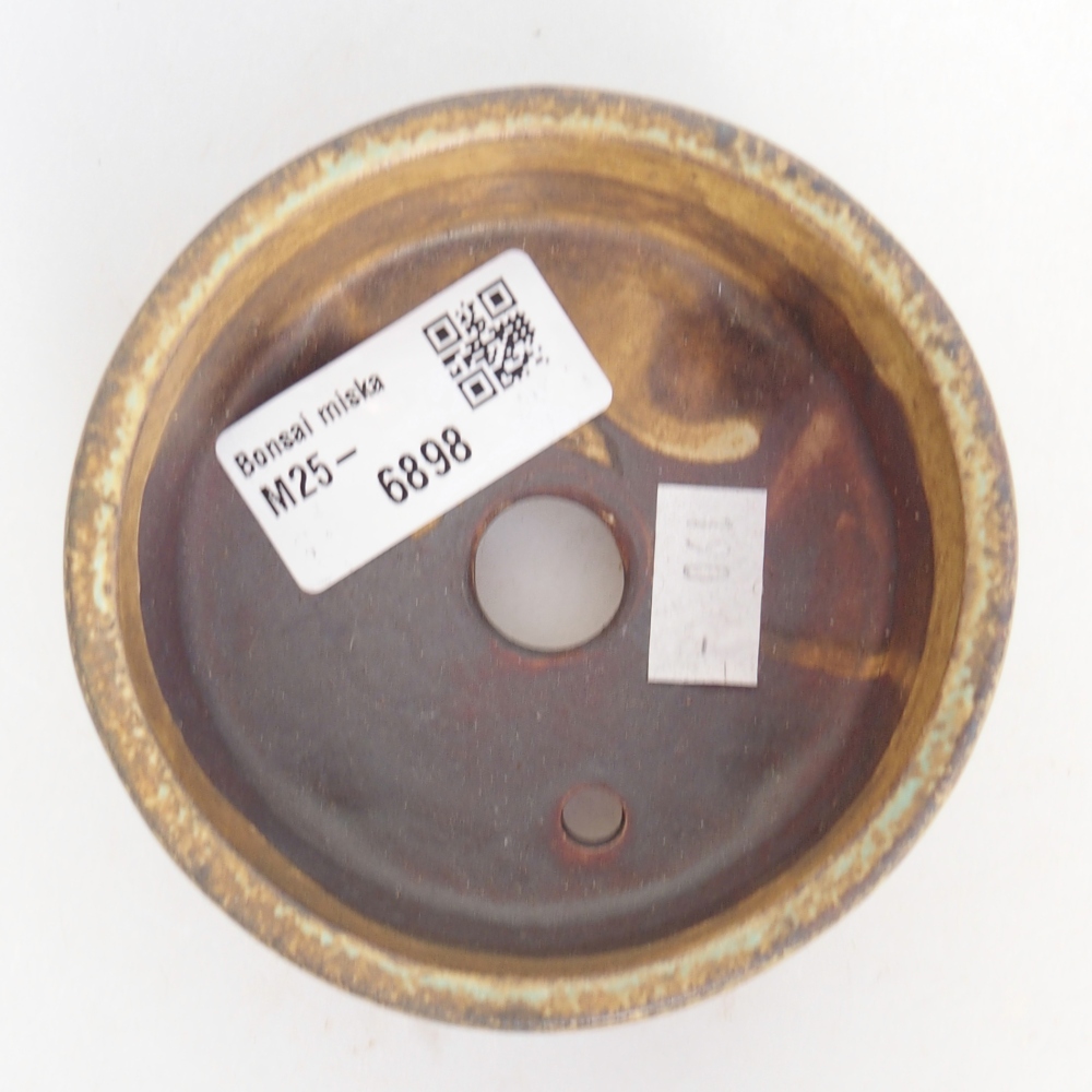 Ceramiczna miska na bonsai 9 x 9 x 3,5 cm, brązowa