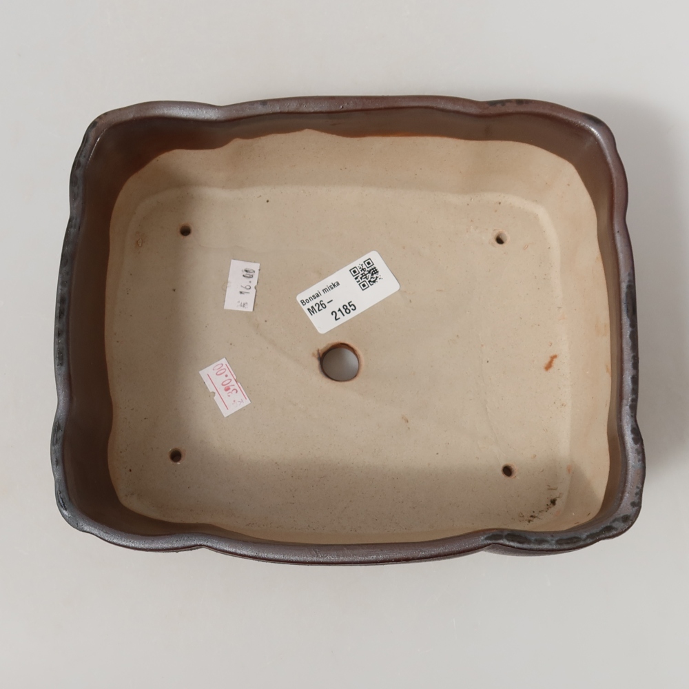 Ceramiczna miska do bonsai 20,5 x 17,5 x 7 cm, kolor metaliczny