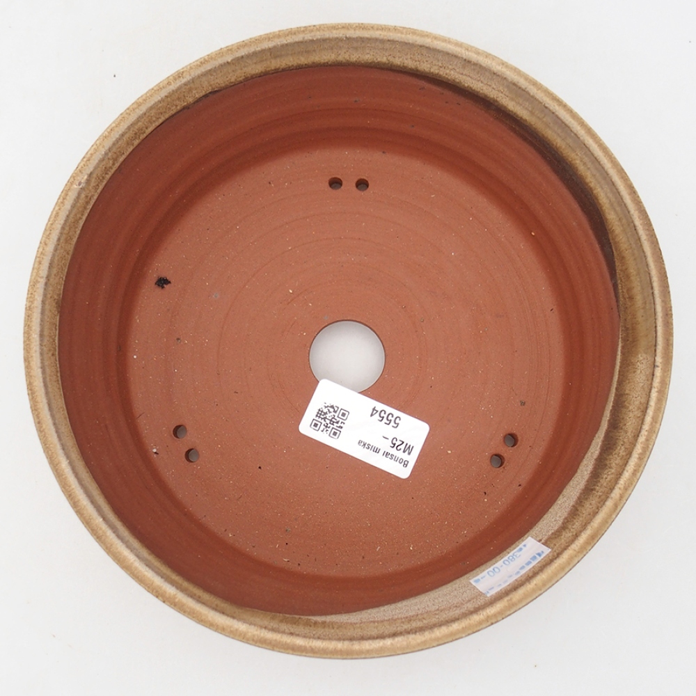 Ceramiczna miska bonsai 19 x 19 x 6 cm, kolor brązowy