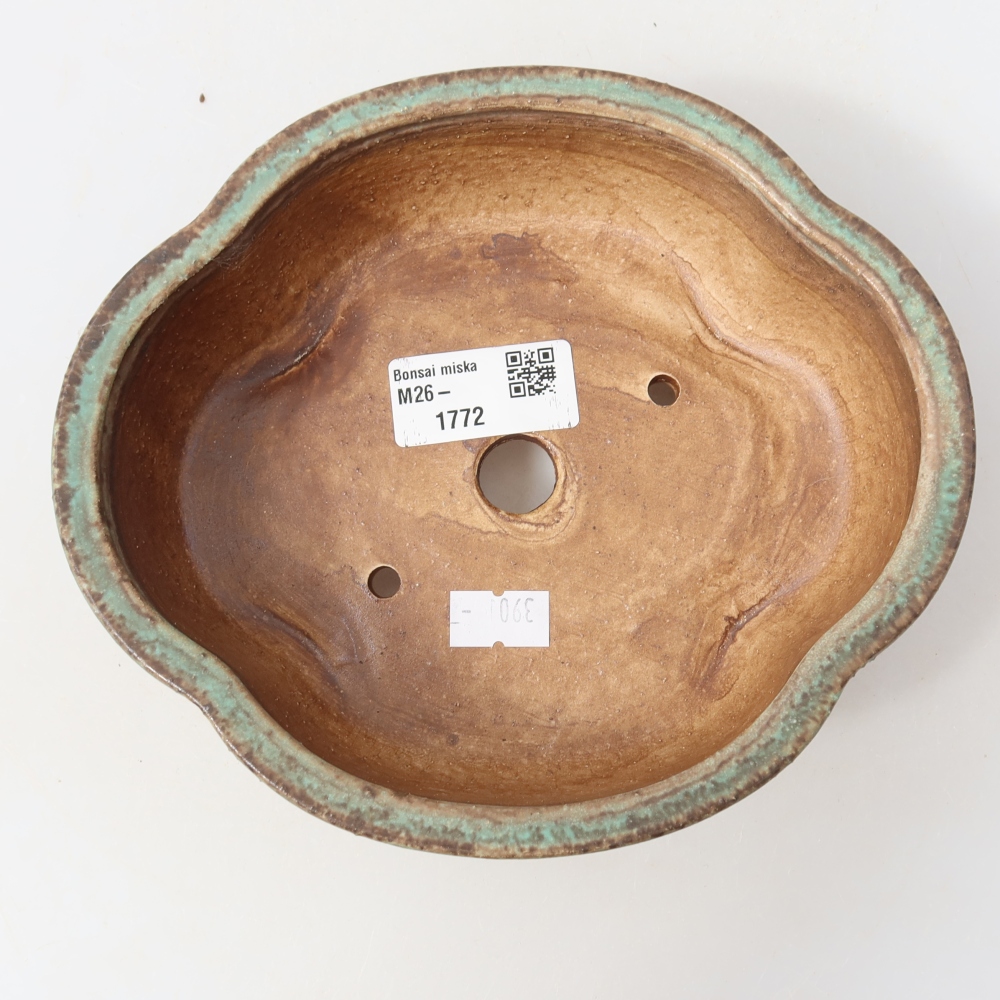 Ceramiczna miska do bonsai 17,5 x 15,5 x 5,5 cm, kolor zielony