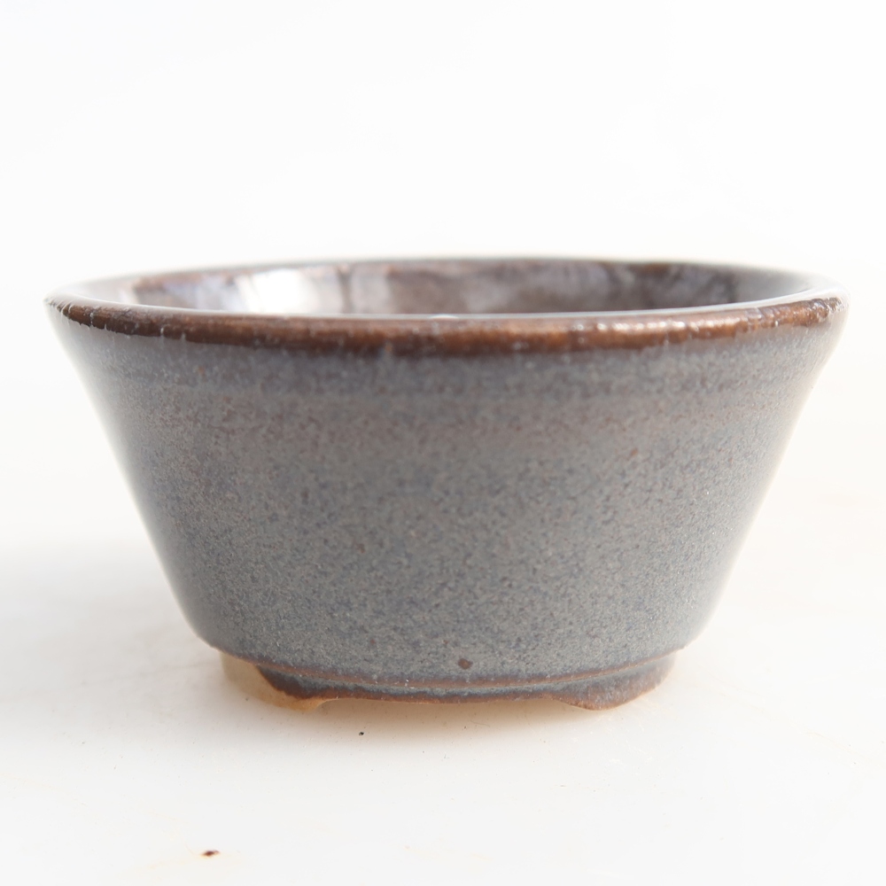 Ceramiczna miseczka do bonsai 4,5 x 4,5 x 2,5 cm, kolor szary