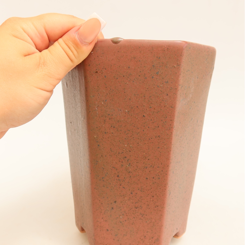 Ceramiczna miska do bonsai 13 x 12 x 17 cm, kolor różowy