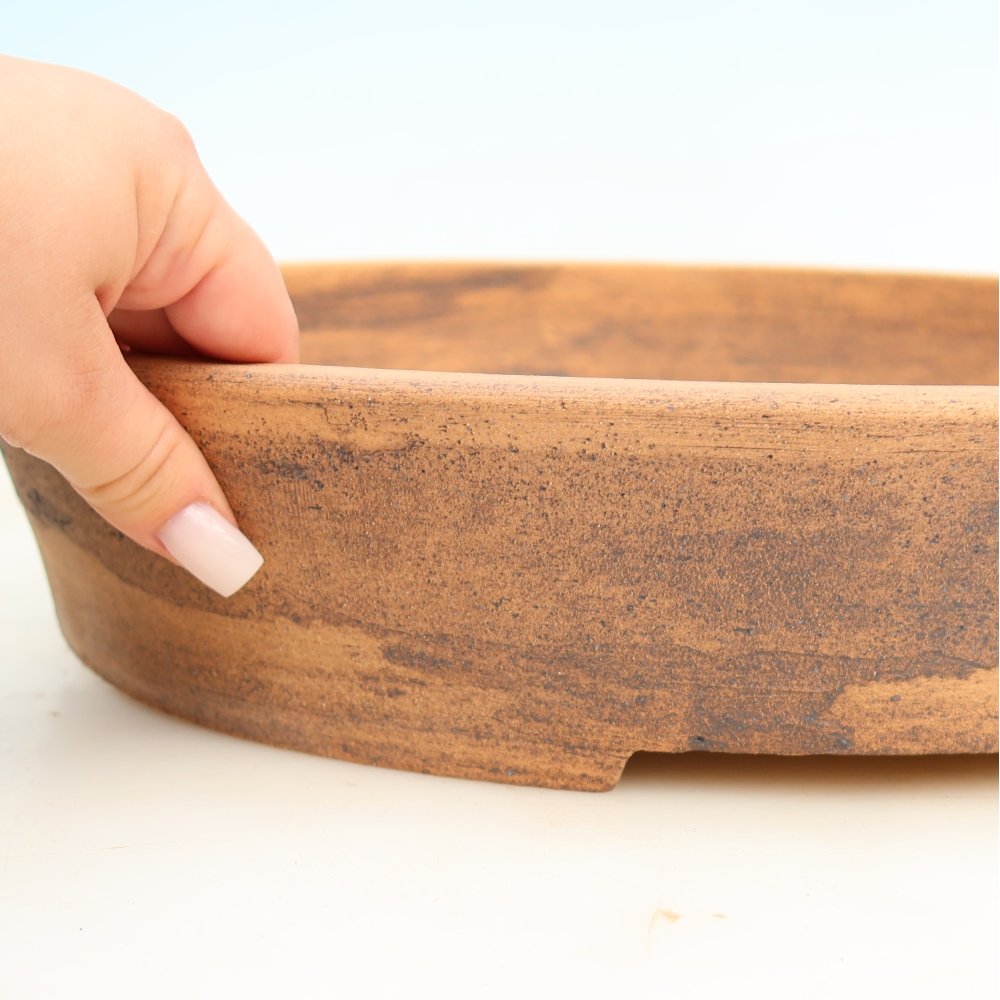 Ceramiczna miska do bonsai 38 x 30,5 x 7,5 cm, kolor brązowy