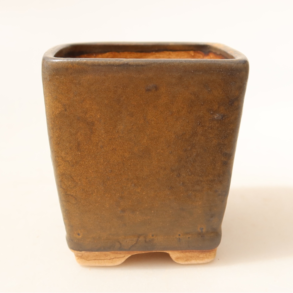 Ceramiczna miska do bonsai 6,5 x 6,5 x 7 cm, brązowa