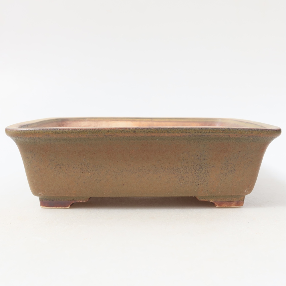 Ceramiczna miska do bonsai 17,5 x 14,5 x 5,5 cm, kolor brązowy