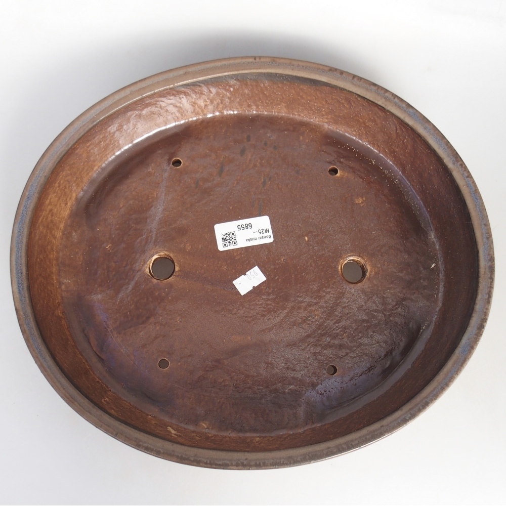 Ceramiczna misa do bonsai 31,5 x 27,5 x 6,5 cm, kolor niebieski