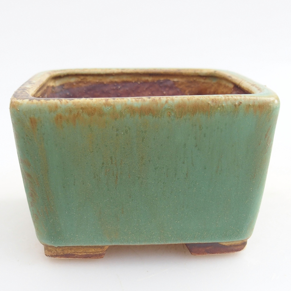 Ceramiczna miska do bonsai 8 x 8 x 5,5 cm, zielona