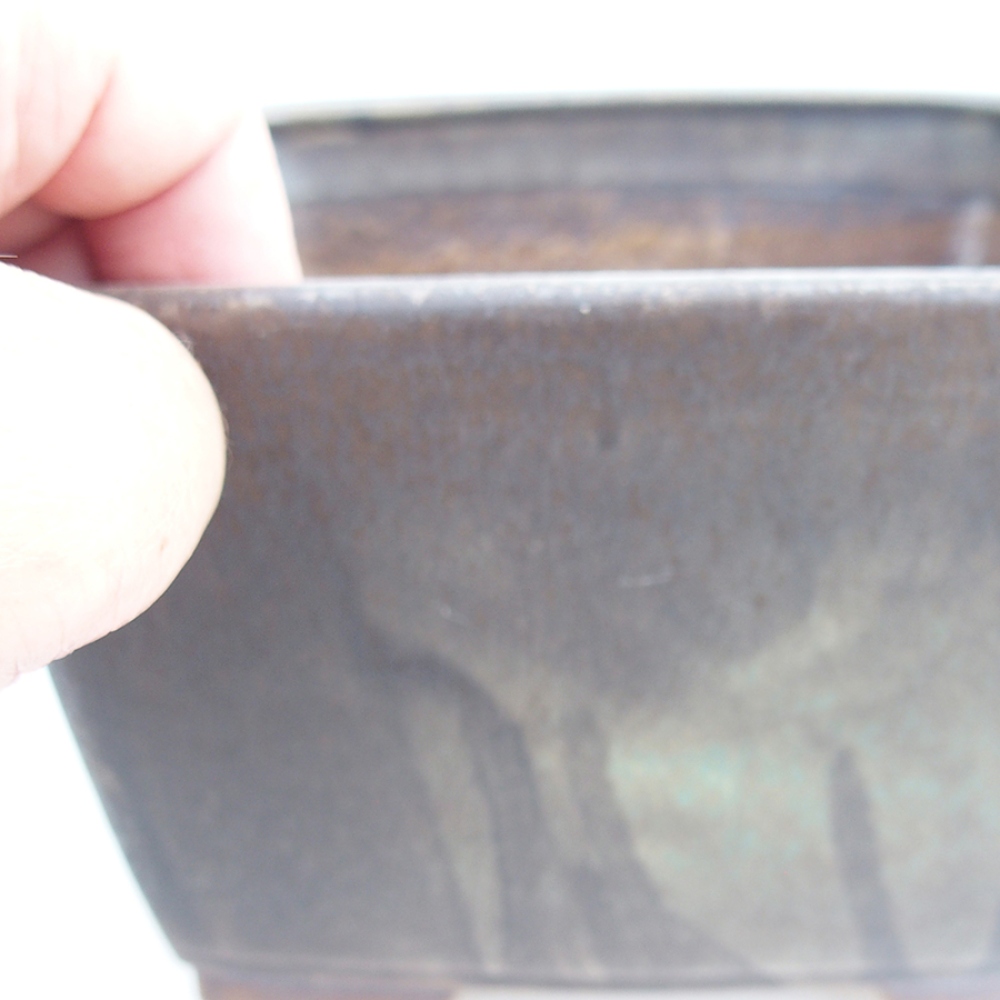 Ceramiczna miska bonsai 15 x 15 x 9,5 cm, kolor zielony