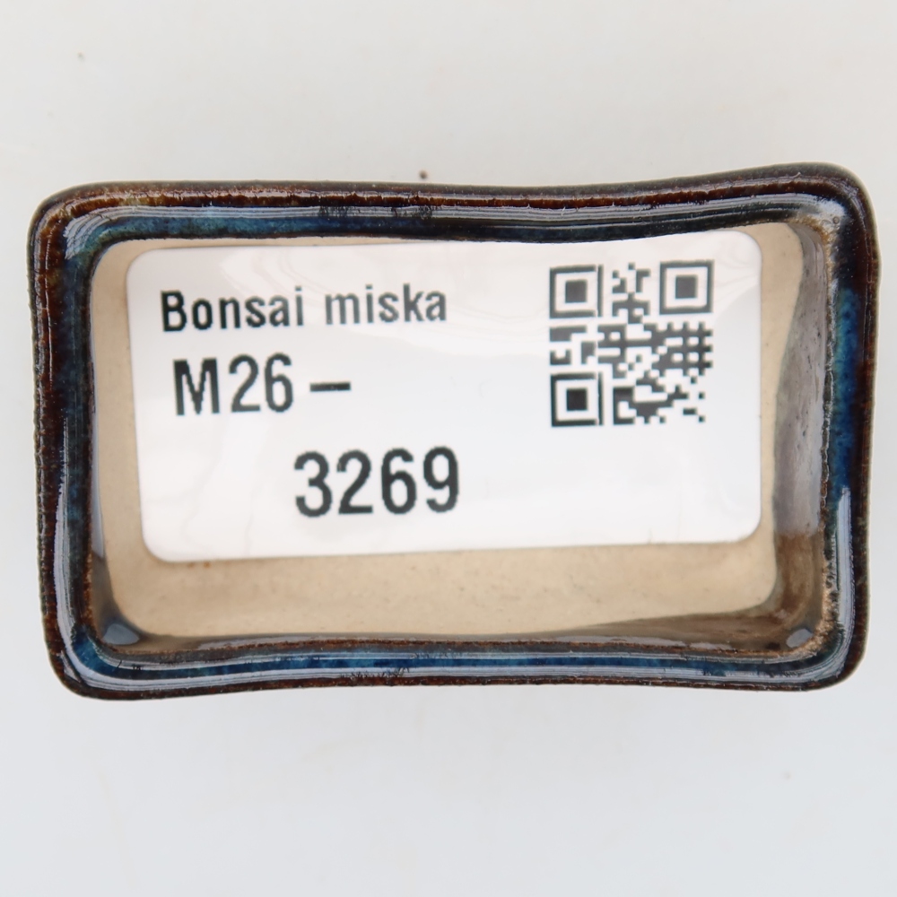 Ceramiczna miseczka do bonsai 5 x 3 x 2 cm, kolor niebieski