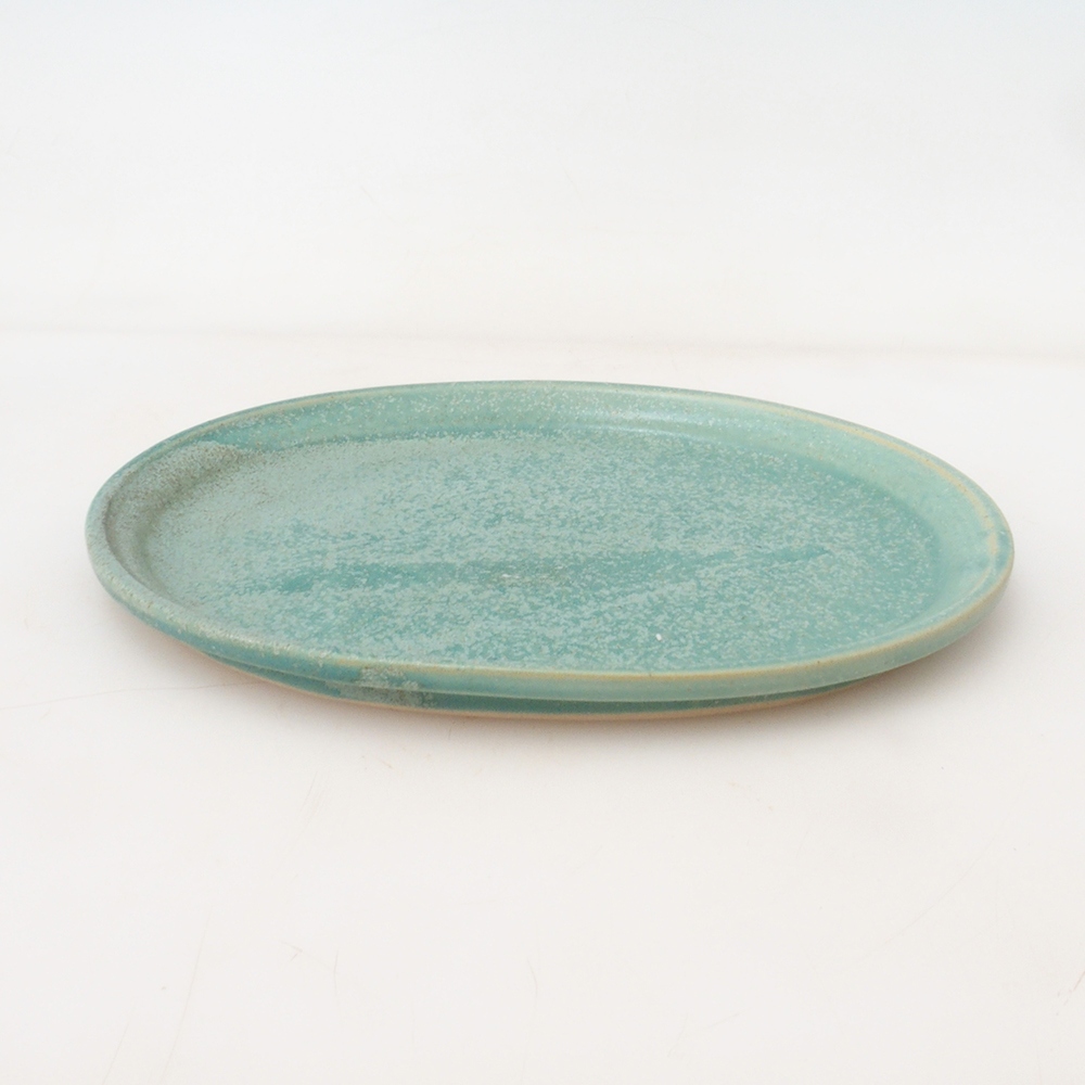 Bonsai bowl owalny M - 22,5 x 18 x 1,5 cm - zielony