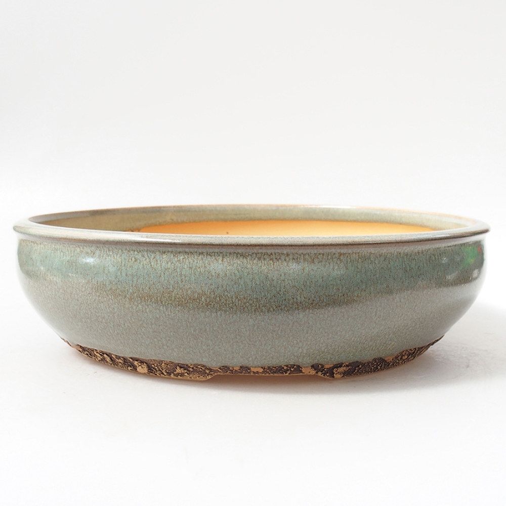 Ceramiczna miska bonsai 27 x 27 x 7 cm, kolor zielony