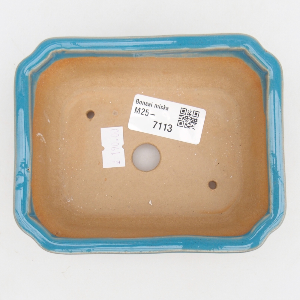 Ceramiczna miska na bonsai 14 x 11 x 4 cm, kolor niebieski