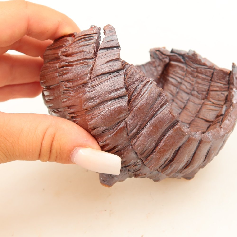 Ceramiczna skorupka  9,5 x 9,5 x 7 cm, kolor brązowy