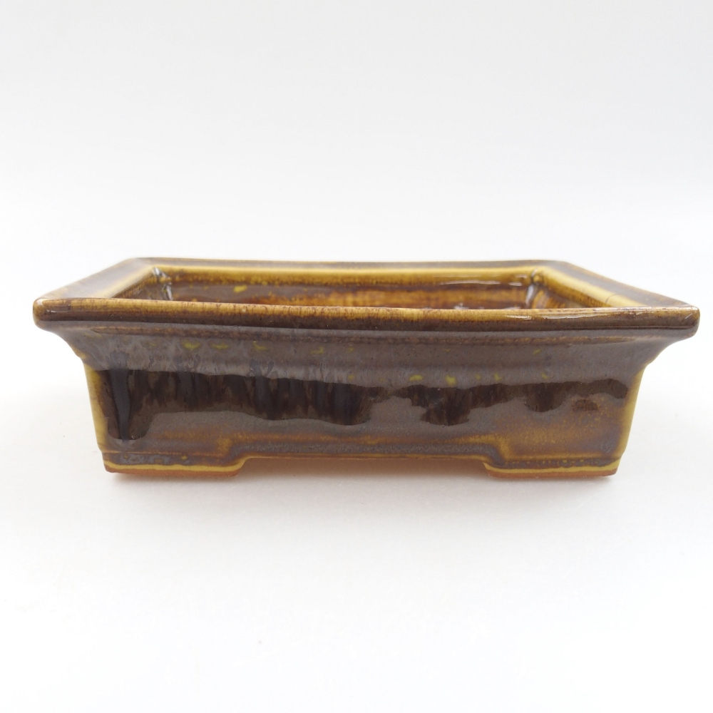 Ceramiczna miska bonsai 13 x 10 x 4 cm, kolor Żółty