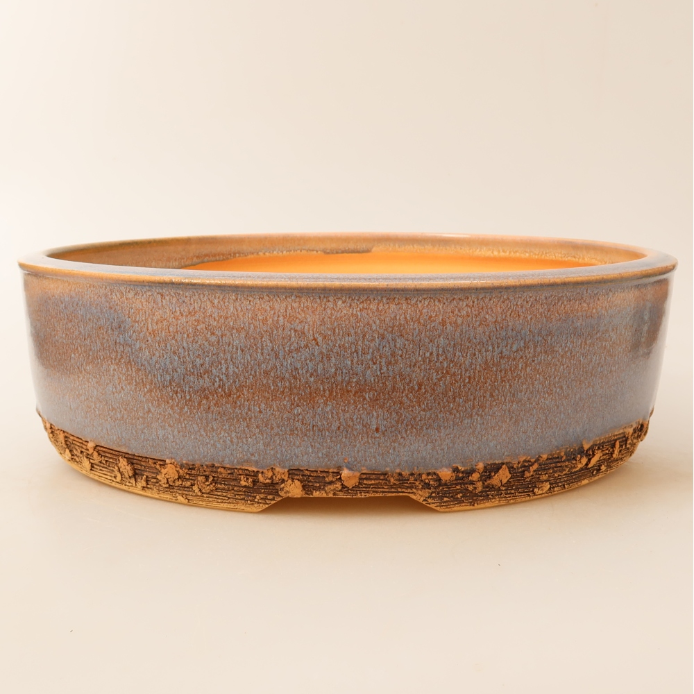 Ceramiczna miska do bonsai 28 x 28 x 8 cm, kolor niebieski