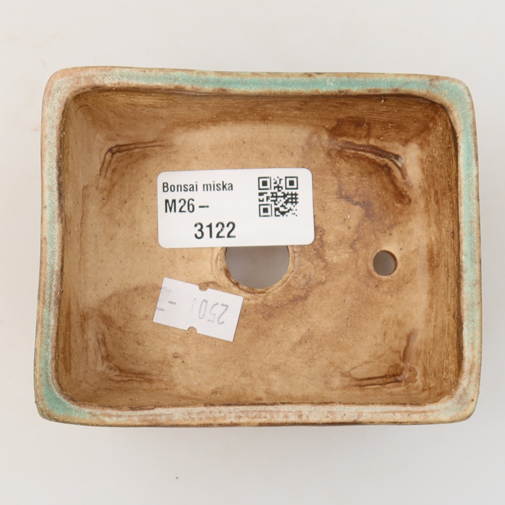 Ceramiczna miska do bonsai 10 x 8 x 4 cm, zielona