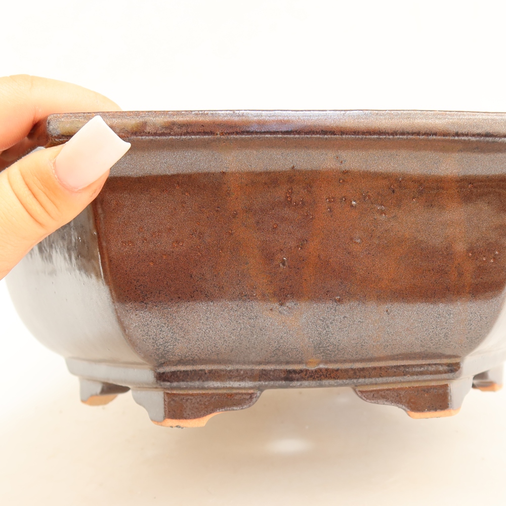 Ceramiczna miska do bonsai 28 x 24,5 x 9 cm, kolor bordowy