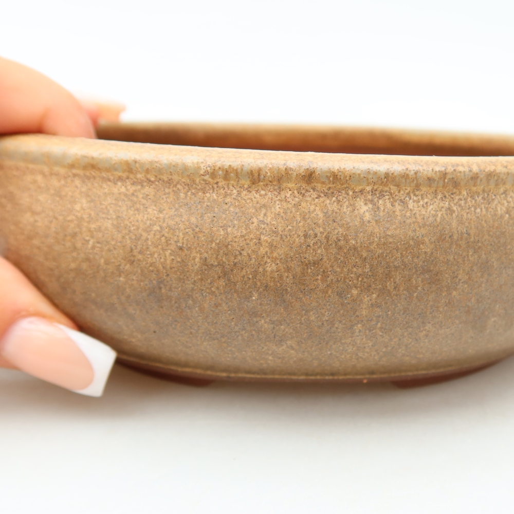Ceramiczna doniczka do bonsai 16 x 16 x 5,5 cm, kolor brązowy