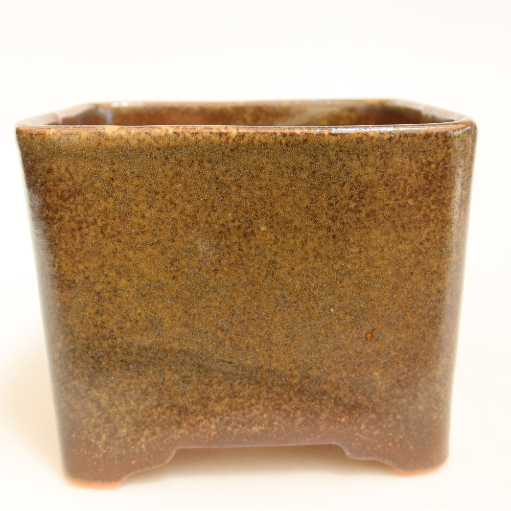 Ceramiczna miska do bonsai 10 x 10 x 8,5 cm, kolor brązowy