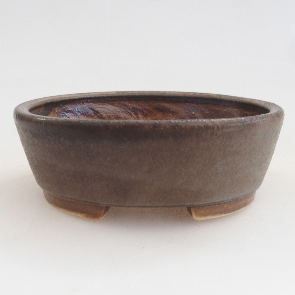Ceramiczna miska do bonsai 9,5 x 8 x 3 cm, kolor brązowy