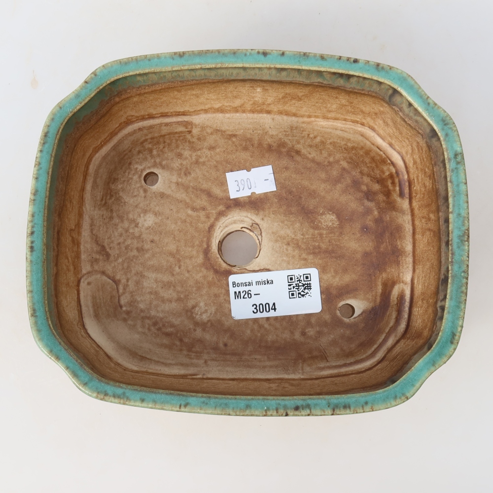 Ceramiczna miska do bonsai 17,5 x 14,5 x 5 cm, kolor zielony
