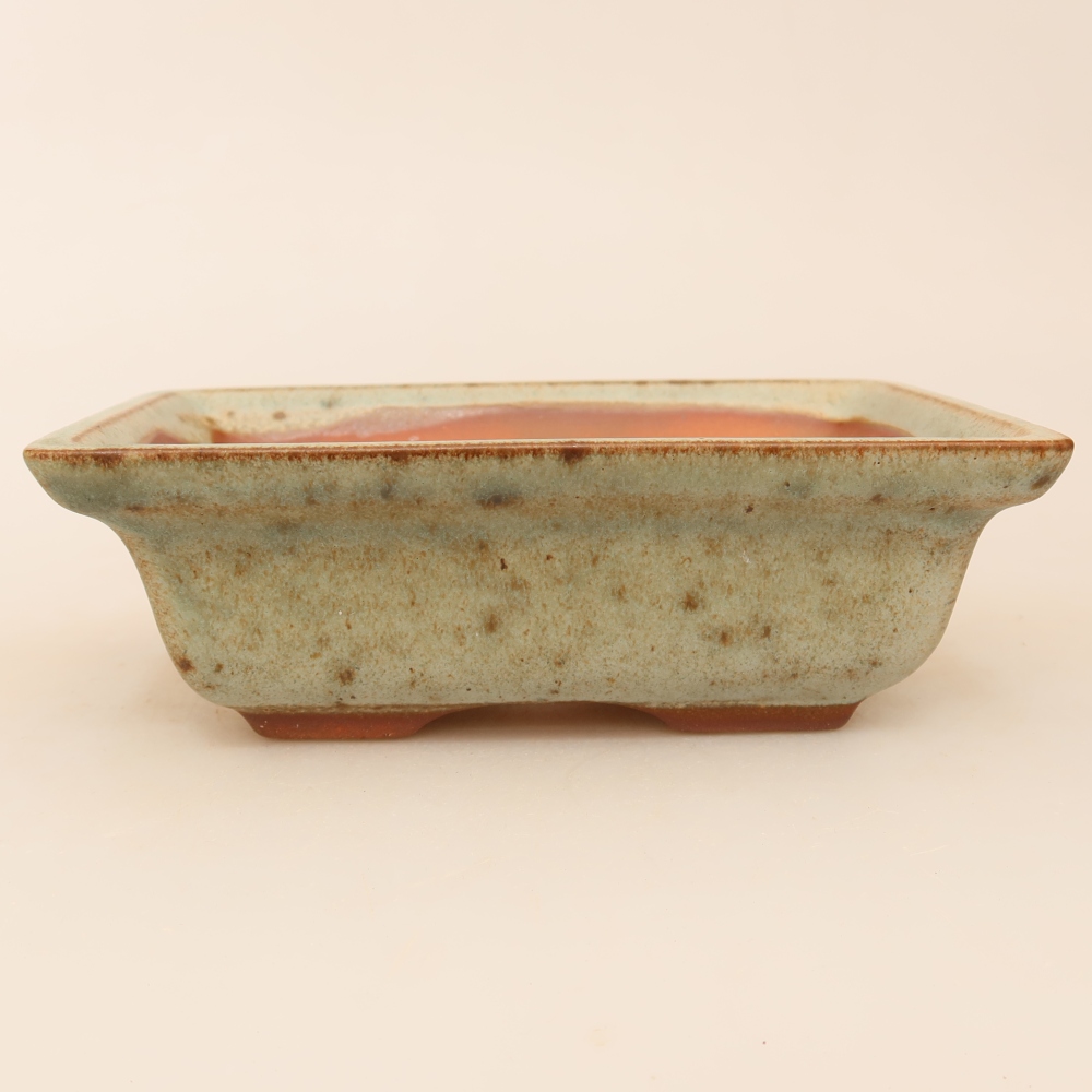 Ceramiczna miska  14,5 x 10 x 5 cm, kolor beżowo-zielony