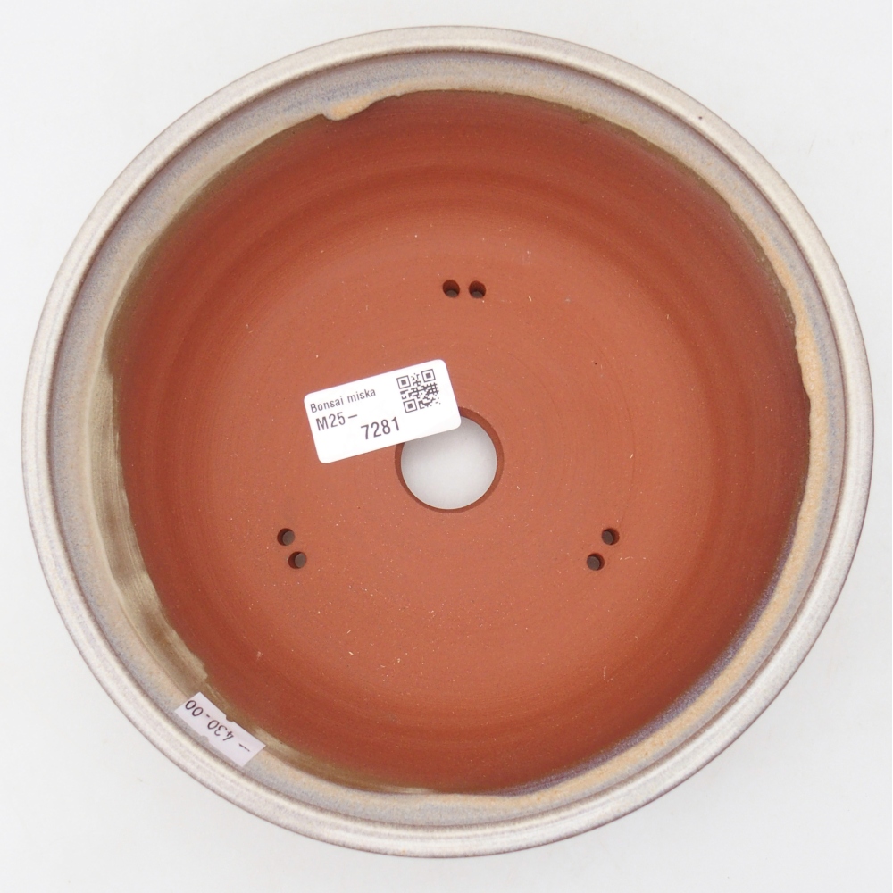 Ceramiczna miska do bonsai 20 x 20 x 6,5 cm, kolor beżowy