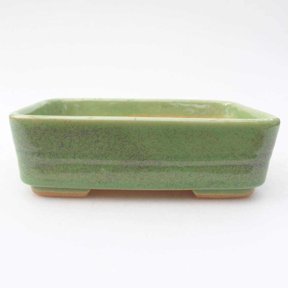 Ceramiczna miska do bonsai 14,5 x 10,5 x 4,5 cm, zielona