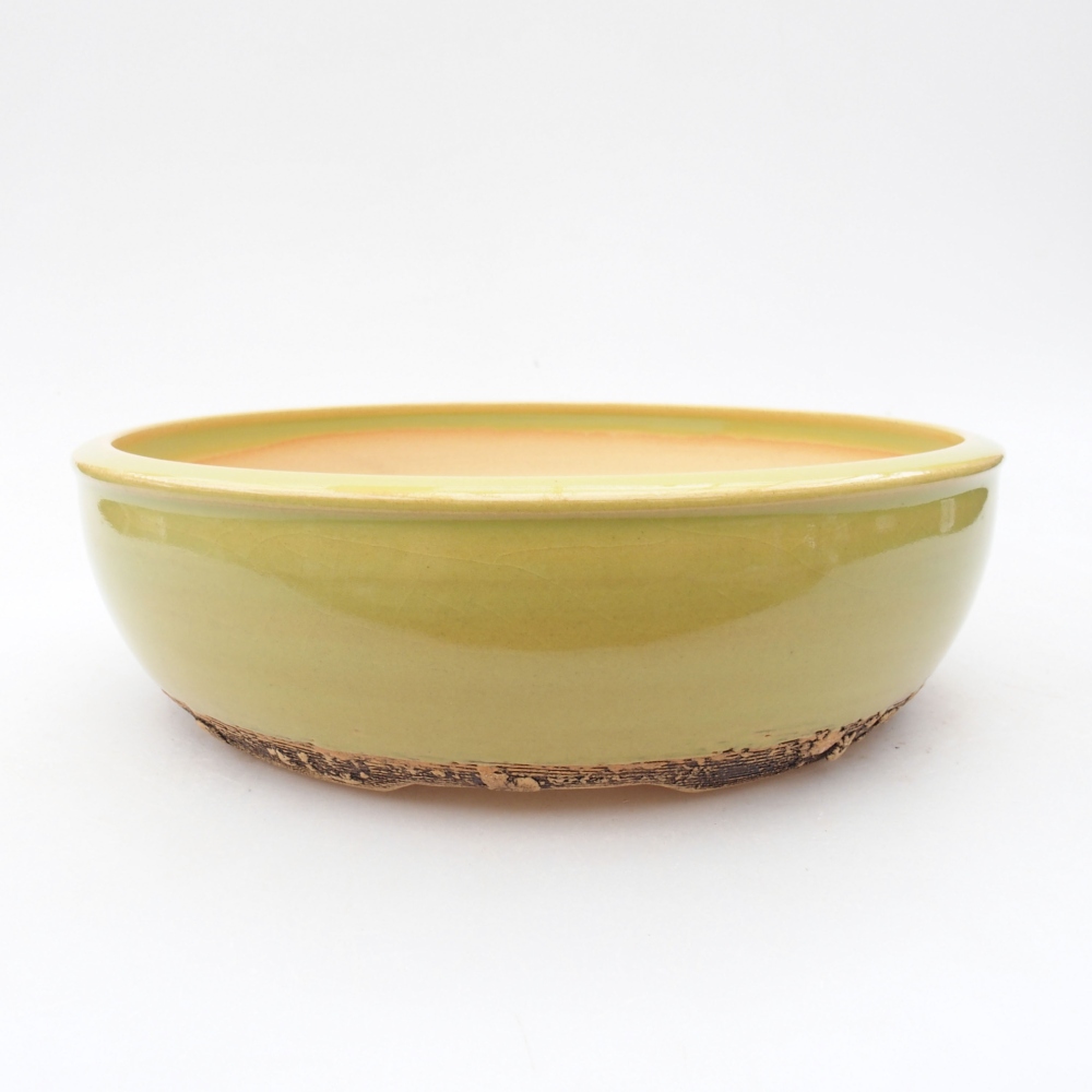Ceramiczna miska bonsai 20 x 20 x 5,5 cm, kolor zielony