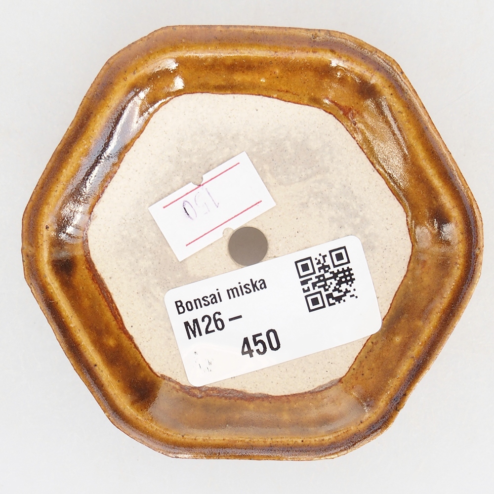 Ceramiczna miska do bonsai 8,5 x 8 x 2,5 cm, brązowa