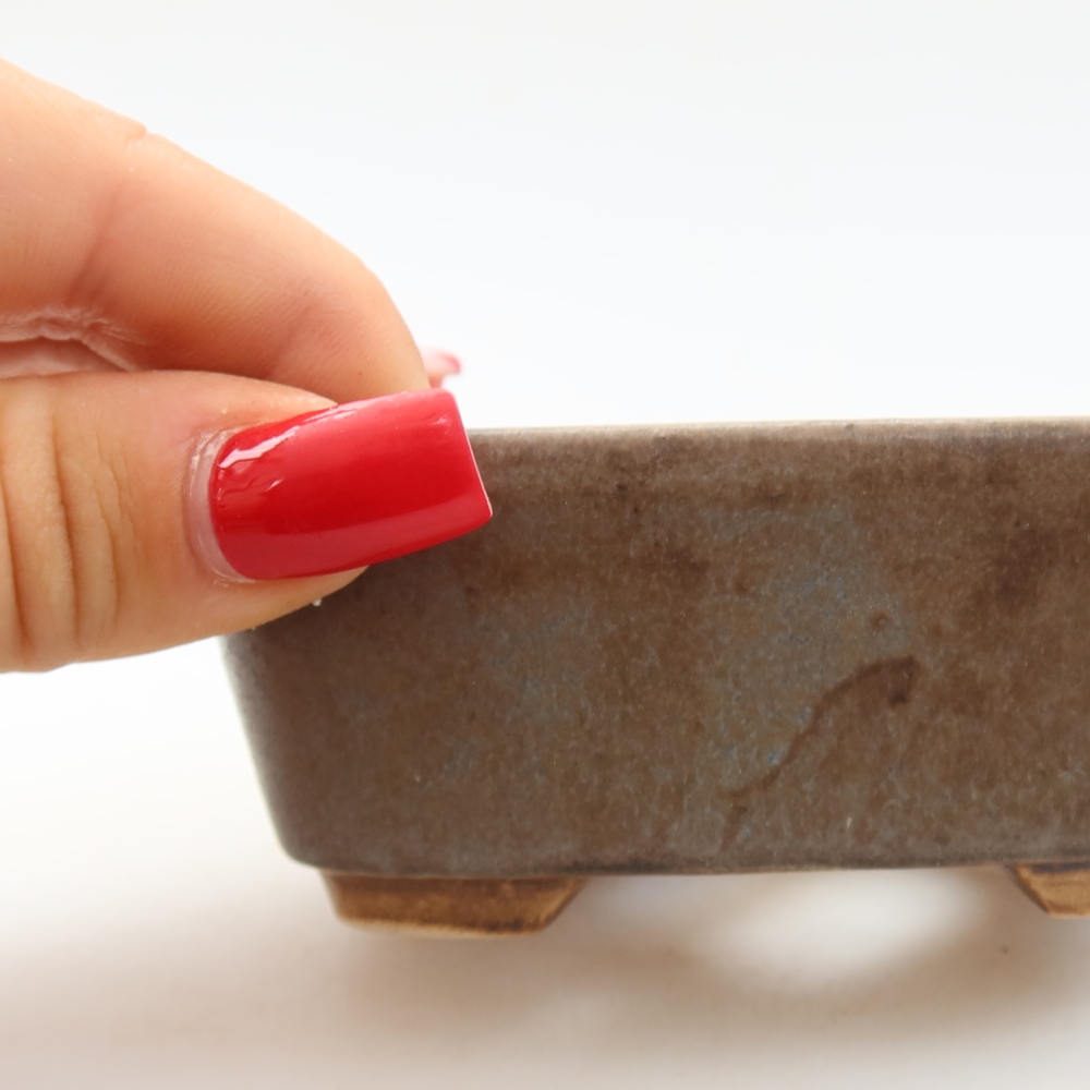 Ceramiczna miseczka do bonsai 10 x 8,5 x 4 cm, kolor niebieski