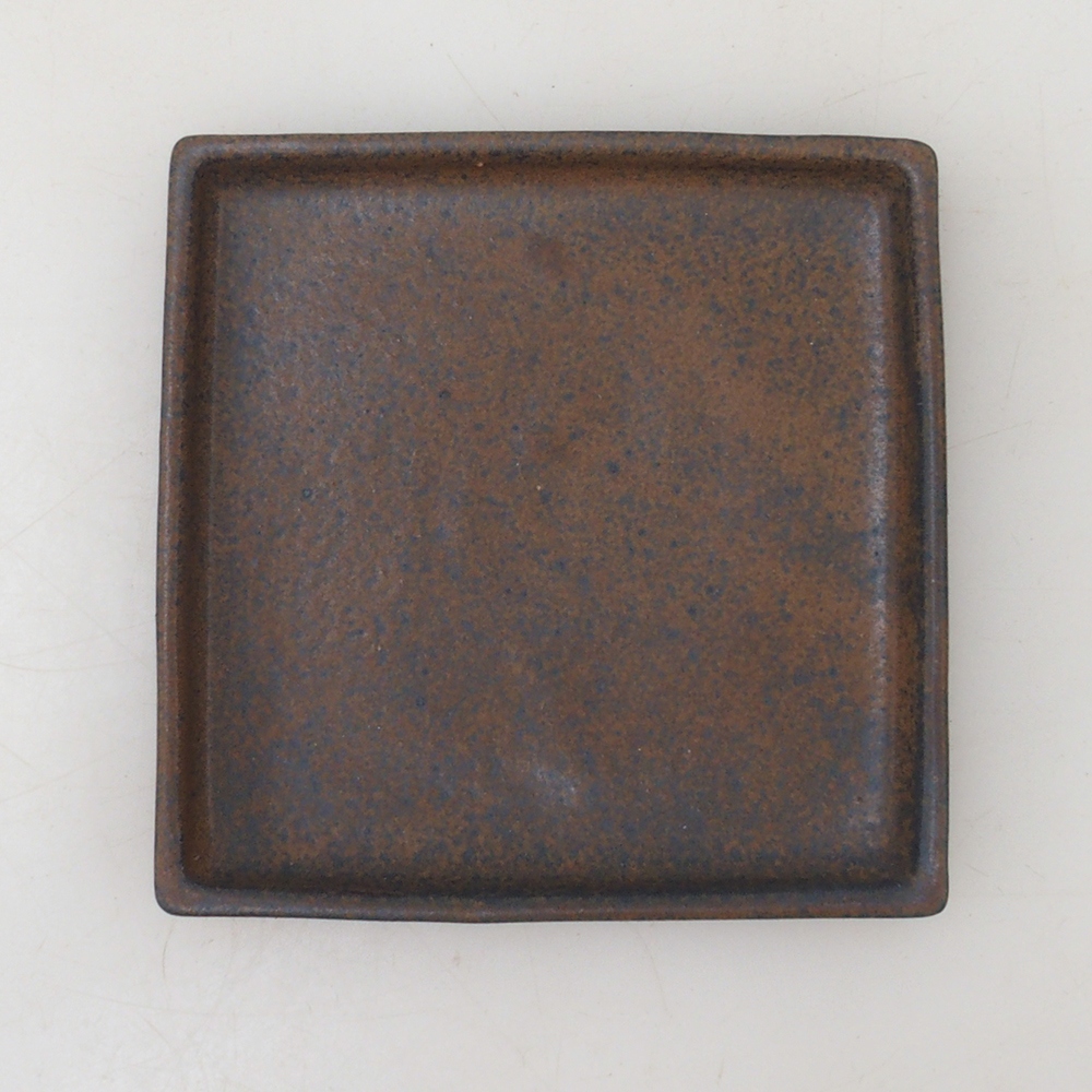 Bonsai bowl square M - 10 x 10 x 1,5 cm - brązowy
