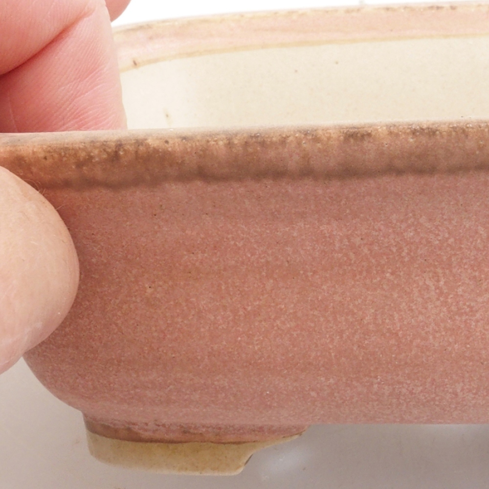 Ceramiczna miska do bonsai 14,5 x 12 x 4,5 cm, kolor różowy