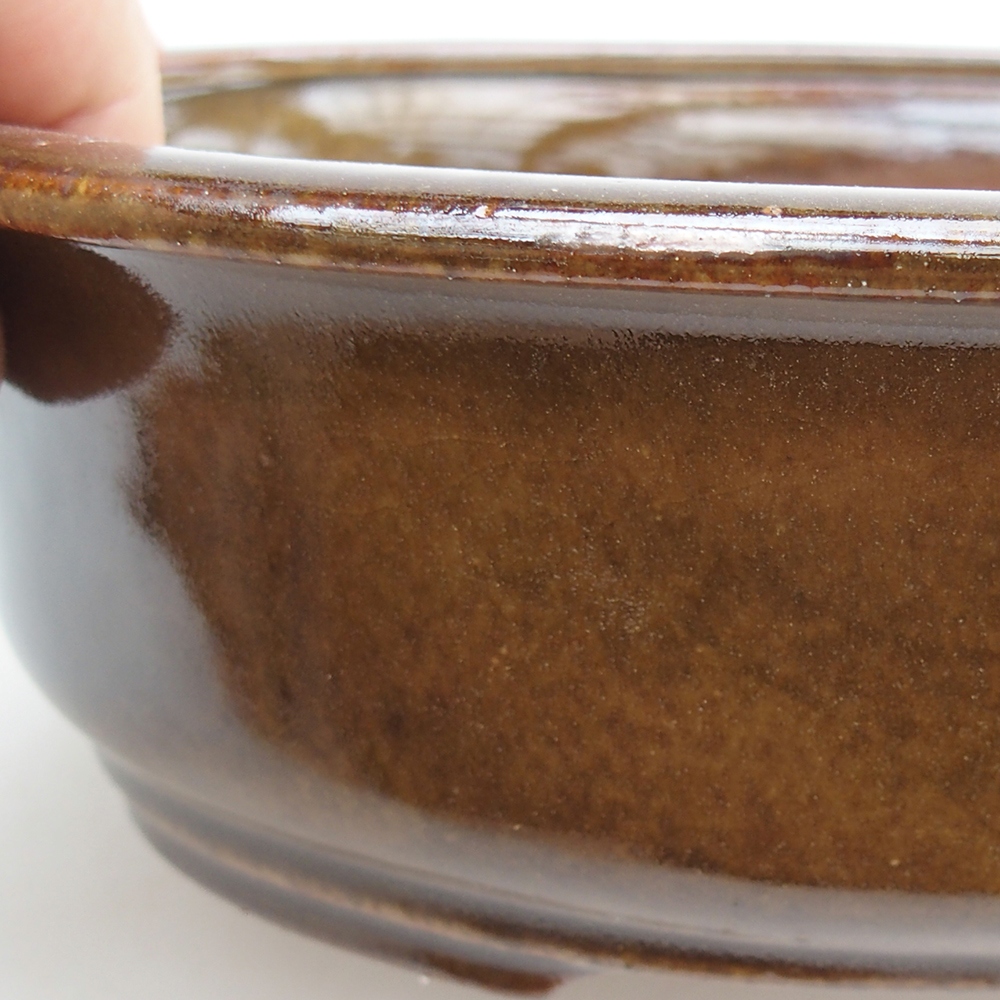 Ceramiczna miska na bonsai 23 x 19 x 7 cm, brązowa