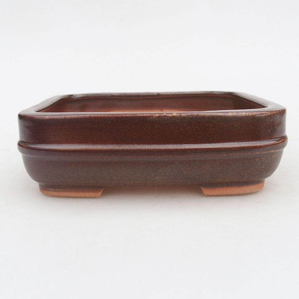 Ceramiczna miska do bonsai 14,5 x 12,5 x 4,5 cm, brązowa