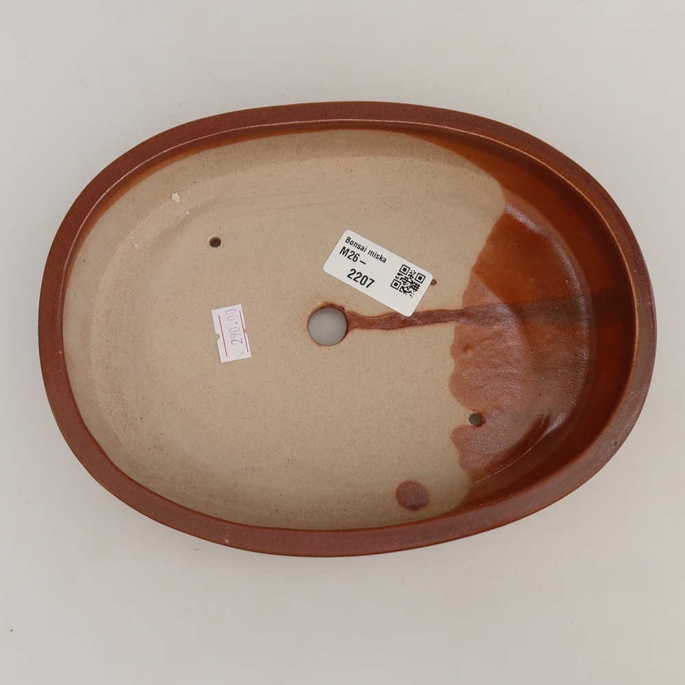 Ceramiczna miska do bonsai 22 x 17 x 4 cm, kolor bordowy