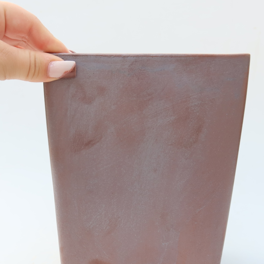 Ceramiczna miska do bonsai 15 x 15 x 19,5 cm, kolor metaliczny