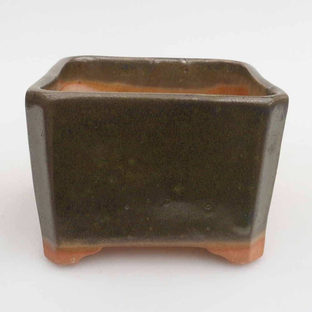 Ceramiczna miska bonsai 9,5 x 9,5 x 7 cm, kolor zielony