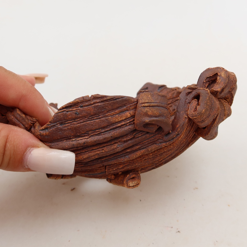 Ceramiczna skorupa  13 x 9 x 6 cm, kolor brązowy