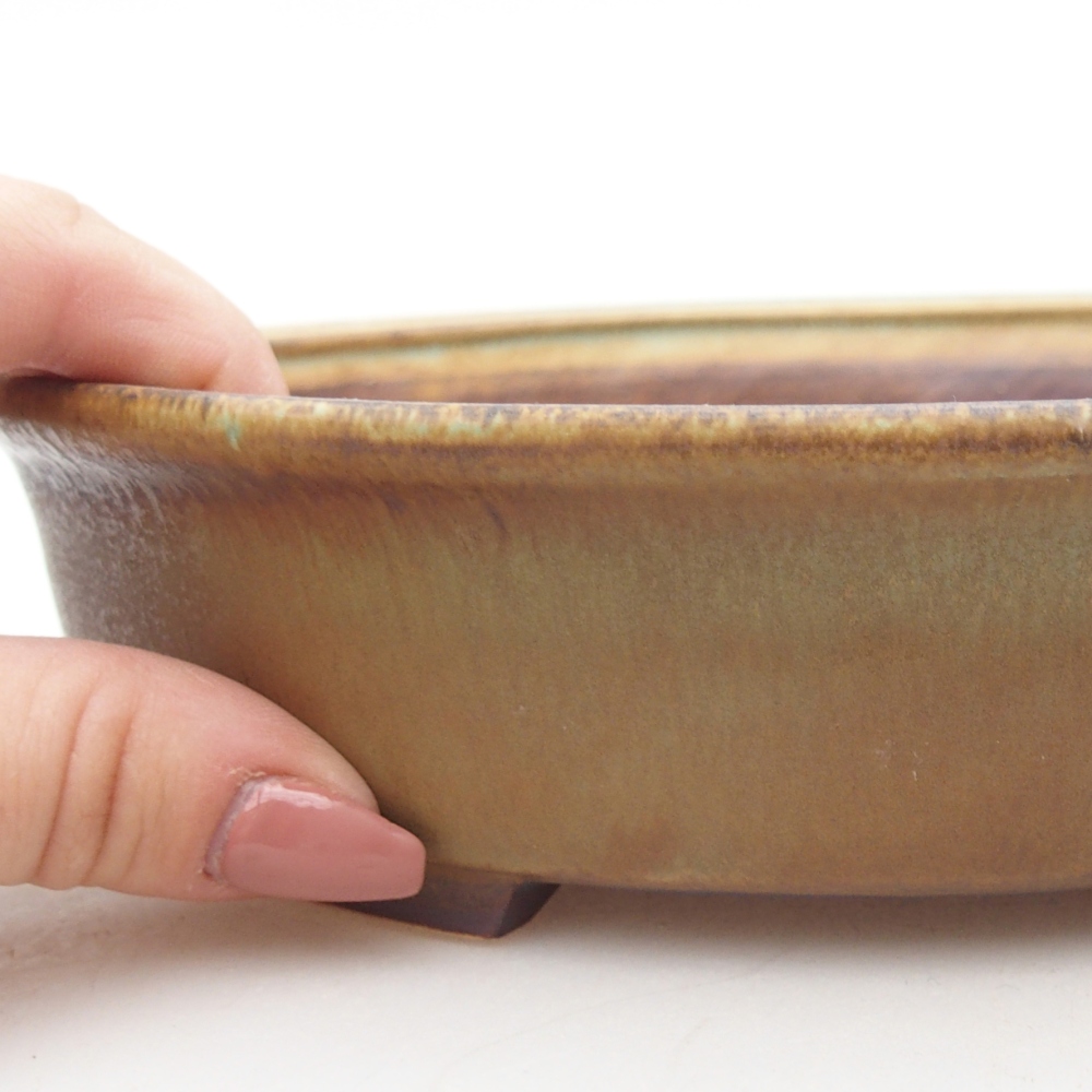 Ceramiczna miska na bonsai 21 x 19 x 8 cm, zielona